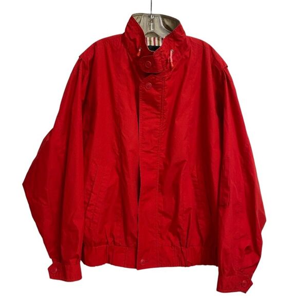 London Fog Vintage Light Jacket Men's Size XL Red Windbreaker Lined Hidden Zip - Picture 1 of 15